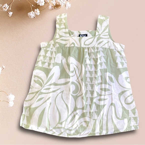 RIX Women’s Hawaiian 100% Cotton Green and White Tank Top Large - Picture 3 of 3